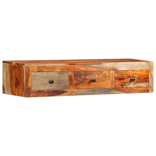 vidaXL Wall Console Table 39.3"x9.8"x7.8" Solid Sheesham Wood, 247749