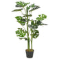 Lifelike Artificial Plant Green and Brown Plastic and Iron Medium