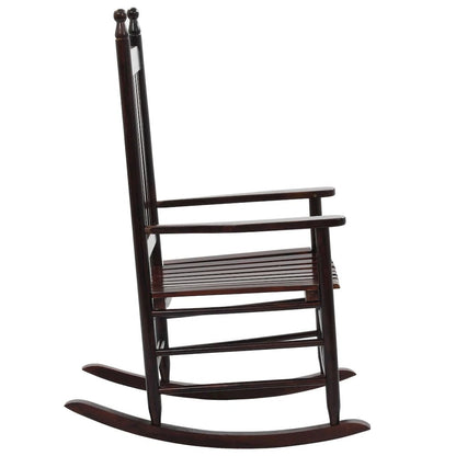 vidaXL Rocking Chair with Curved Seat Brown Poplar Wood, 45699