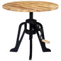 vidaXL Side Table 23.6"x(18.1"-24.8") Solid Mango Wood and Cast Iron, 247915