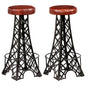 Bar Stool Set of 2 Brown and Black