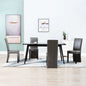 Dining Chair Set of 4 Gray Faux Leather and Wood Medium