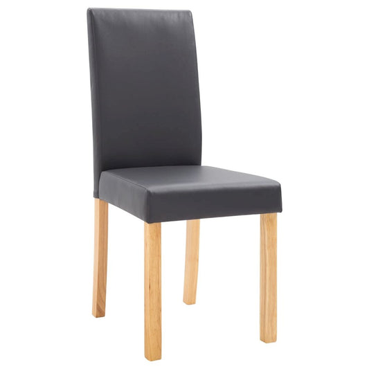 Dining Chairs 2 pcs Gray Faux Leather