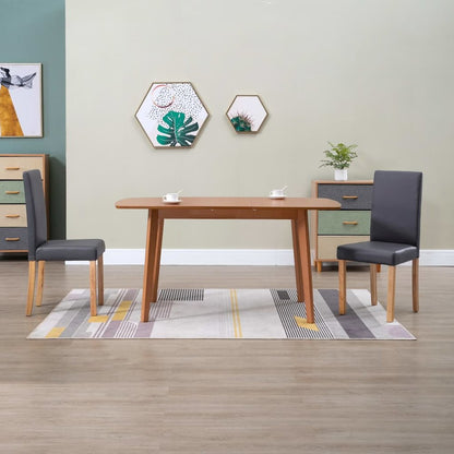 Dining Chairs 2 pcs Gray Faux Leather