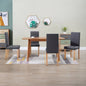 Dining Chair Set of 4 Gray Faux leather and Wood Standard