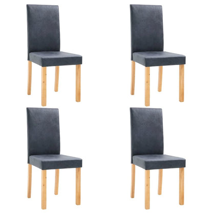 vidaXL Dining Chairs 4 pcs Gray Faux Leather, 249213