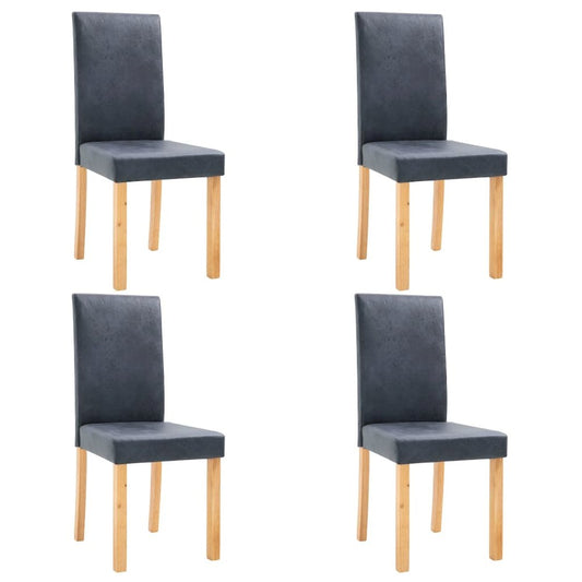 vidaXL Dining Chairs 4 pcs Gray Faux Leather, 249213