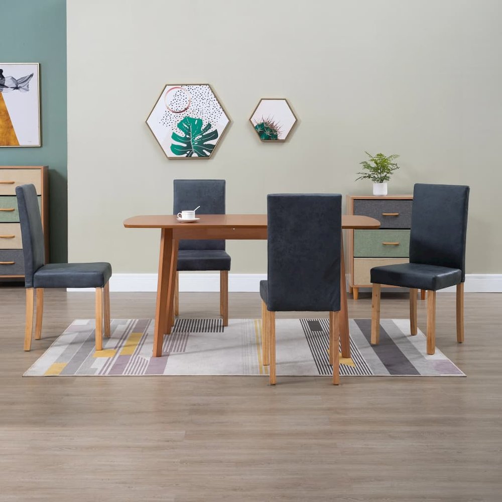 vidaXL Dining Chairs 4 pcs Gray Faux Leather, 249213