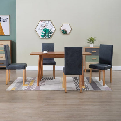 vidaXL Dining Chairs 4 pcs Gray Faux Leather, 249213