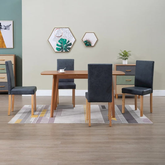 vidaXL Dining Chairs 4 pcs Gray Faux Leather, 249213