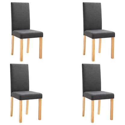 Dining Chair Set of 4 Dark Gray Fabric Standard Ergonomic