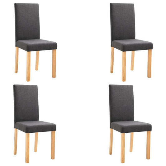 Dining Chair Set of 4 Dark Gray Fabric Standard Ergonomic