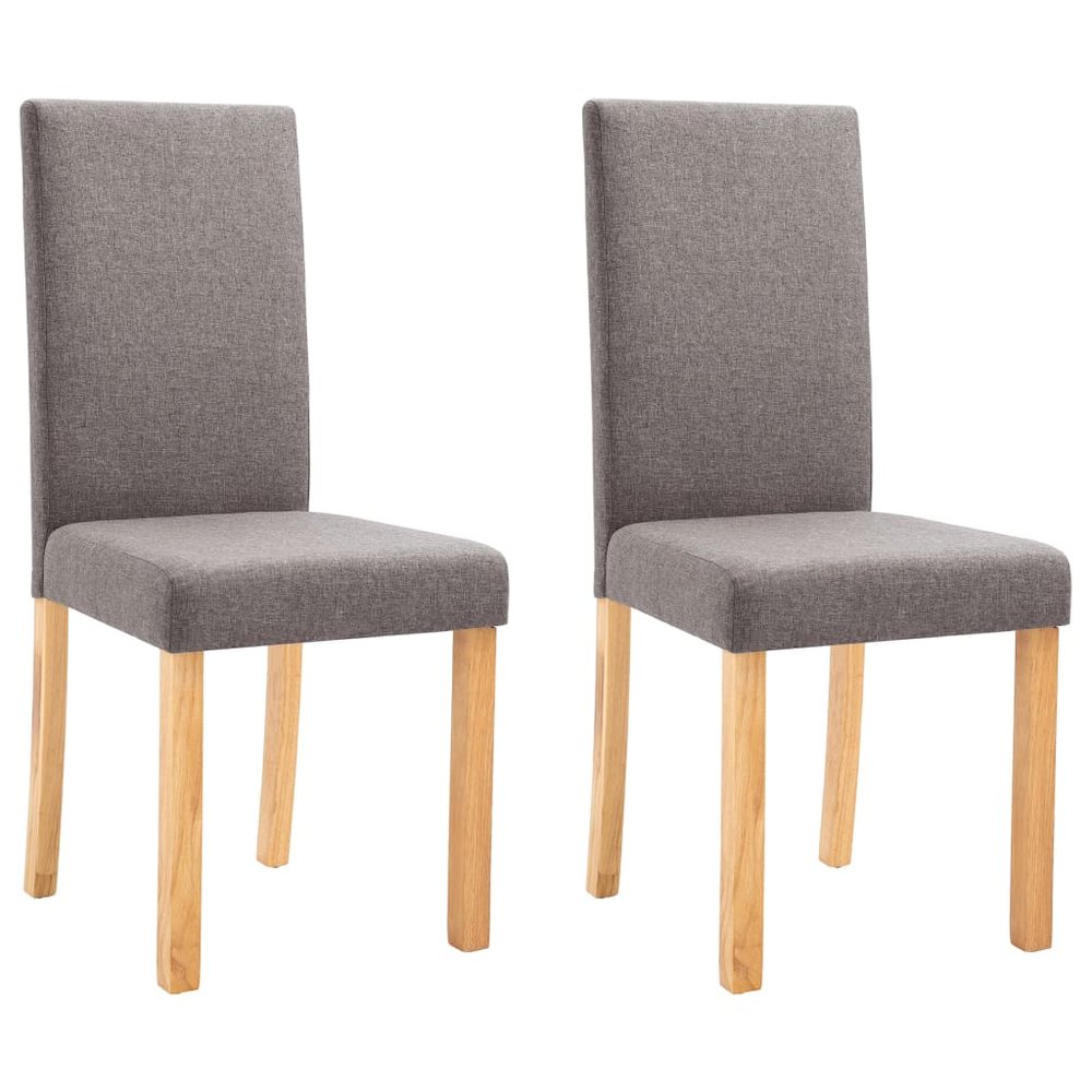 Dining Chair Set of 2 Taupe Fabric Standard Durable