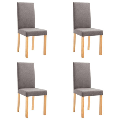 Dining Chair Set of 4 Taupe Fabric Medium Ergonomic