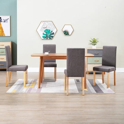 Dining Chair Set of 4 Taupe Fabric Medium Ergonomic