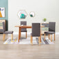 Dining Chair Set of 4 Taupe Fabric Medium Ergonomic