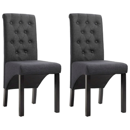 vidaXL Dining Chairs 2 pcs Dark Gray Fabric, 249234