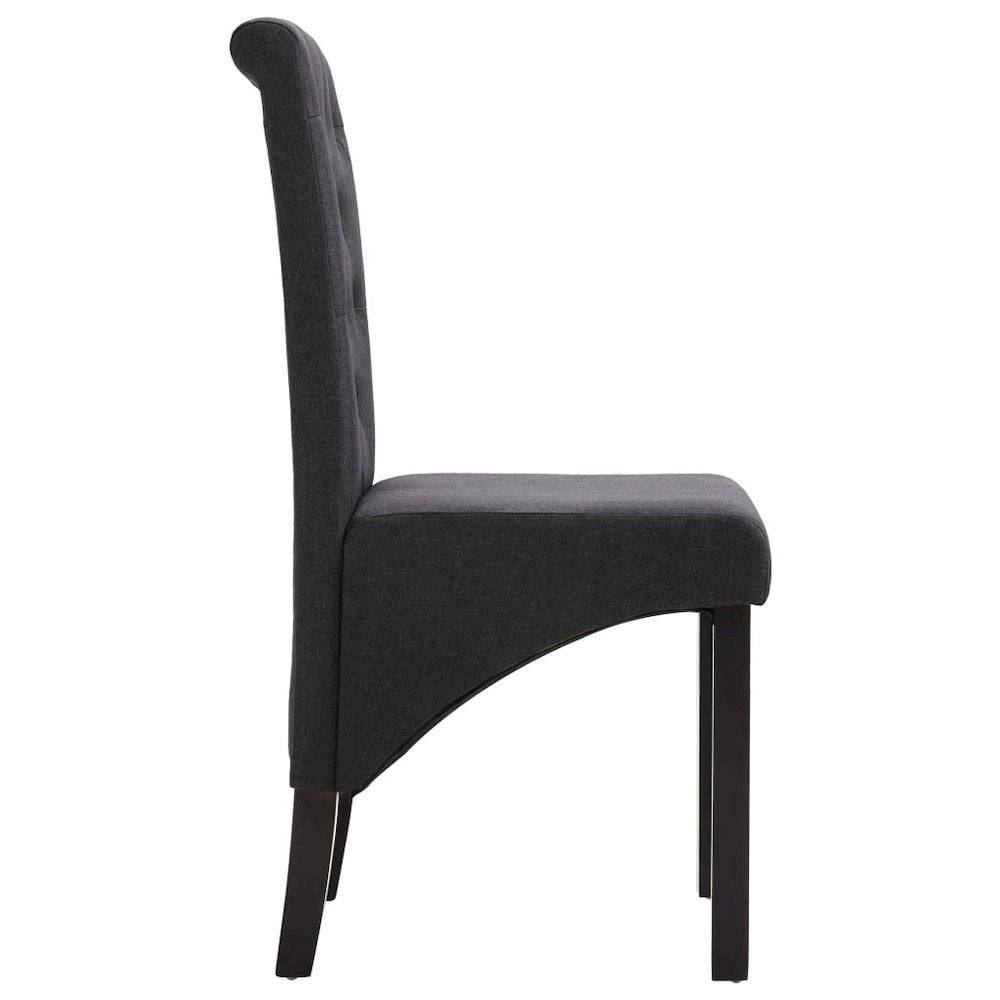 vidaXL Dining Chairs 2 pcs Dark Gray Fabric, 249234