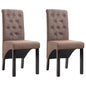 Dining Chair Set of 2 Brown Fabric Standard Ergonomic