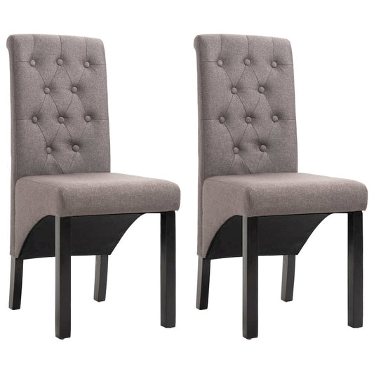 vidaXL Dining Chairs 2 pcs Taupe Fabric, 249242