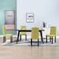 Dining Chair Set of 4 Green Fabric and Rubber wood Standard