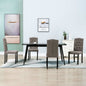 Dining Chair Set of 4 Taupe Fabric + Rubber wood frame Standard