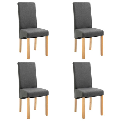 Dining Chair Set of 4 Gray Fabric and wood