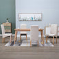 Dining Chair Set of 4 Cream Fabric, Wood Standard Ergonomic