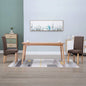 Dining Chair Set of 2 Brown Fabric and Wooden Frame Standard