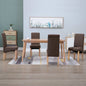 Dining Chair Set of 4 Brown Fabric and wood Standard Ergonomic