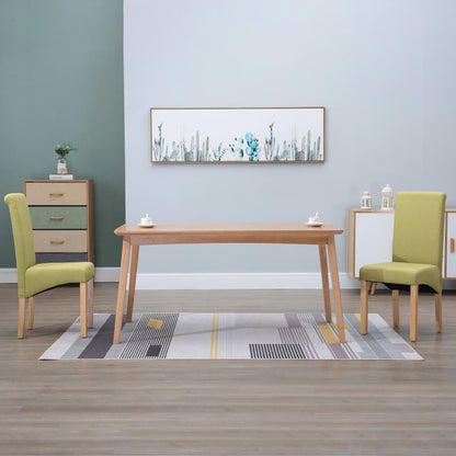 Dining Chair Set of 2 Green Fabric and wooden frame Standard