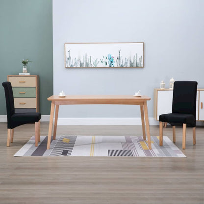 Dining Chair Set of 2 Black Fabric, Wood Standard Ergonomic