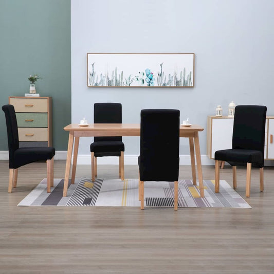 vidaXL Dining Chairs 4 pcs Black Fabric, 249280