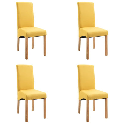 vidaXL Dining Chairs 4 pcs Yellow Fabric, 249282