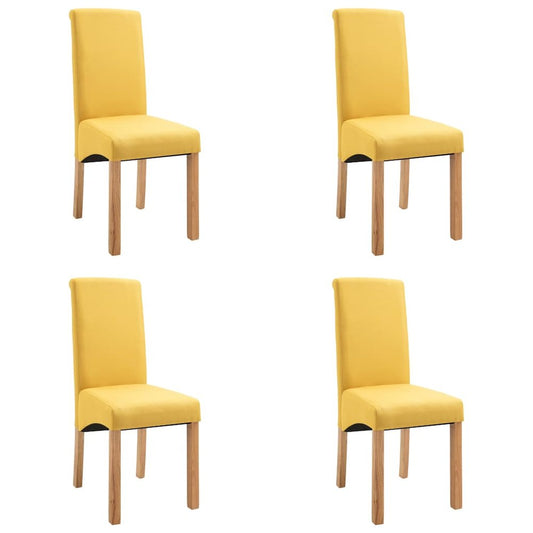 vidaXL Dining Chairs 4 pcs Yellow Fabric, 249282