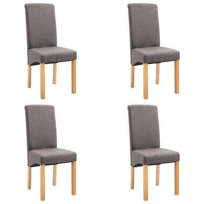 Dining Chair Set of 4 Taupe Fabric and wood Standard Ergonomic