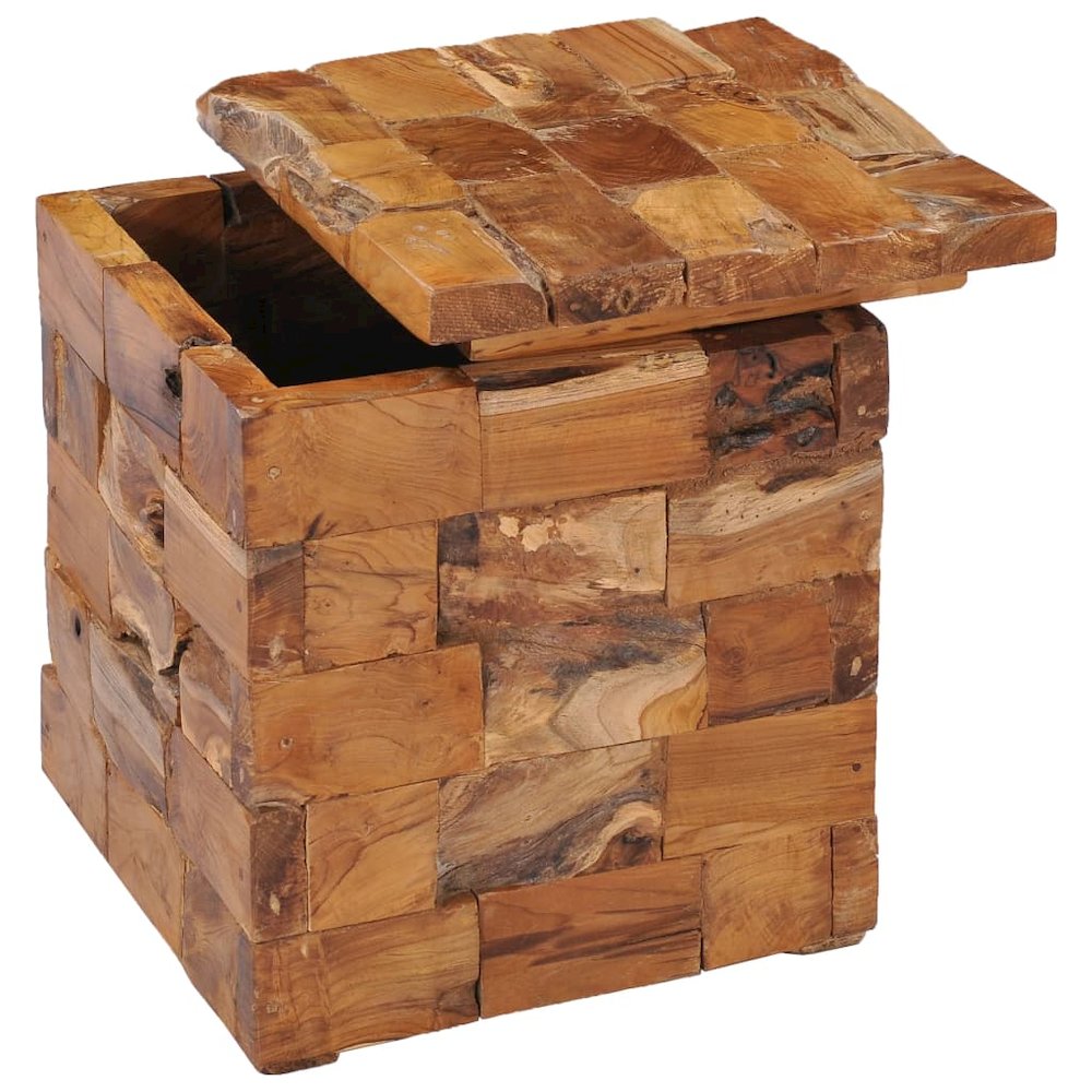 Stool Natural wood Solid teak wood Compact Stool Square