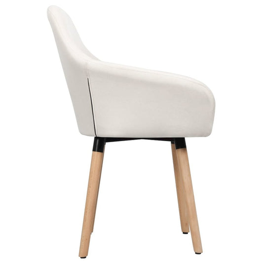 Dining Chairs 2 pcs Cream Fabric