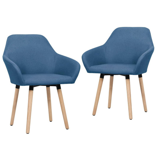 Dining Chairs 2 pcs Blue Fabric