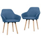 Dining Chairs 2 pcs Blue Fabric