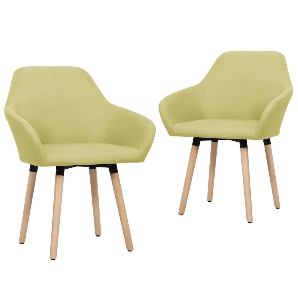 Dining Chairs 2 pcs Green Fabric