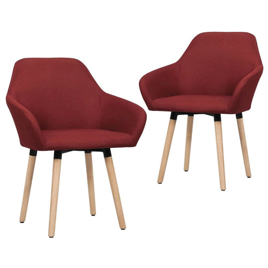Dining Chairs 2 pcs Wine Red Fabric