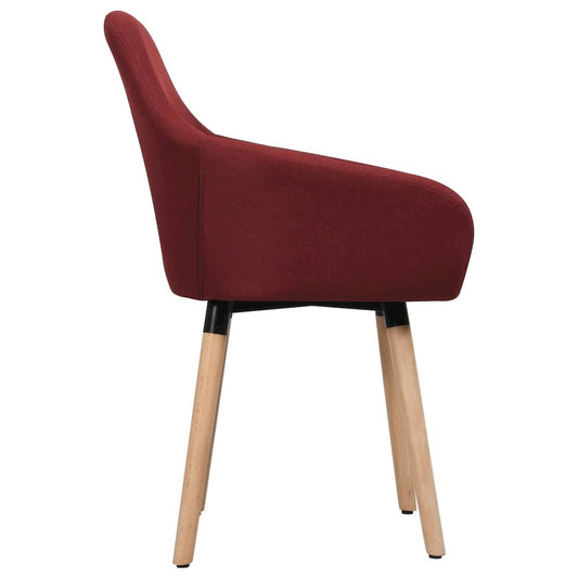 Dining Chairs 2 pcs Wine Red Fabric
