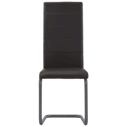 282096 vidaXL Cantilever Dining Chairs 4 pcs Brown Faux Leather, 282096