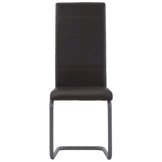 282096 vidaXL Cantilever Dining Chairs 4 pcs Brown Faux Leather, 282096
