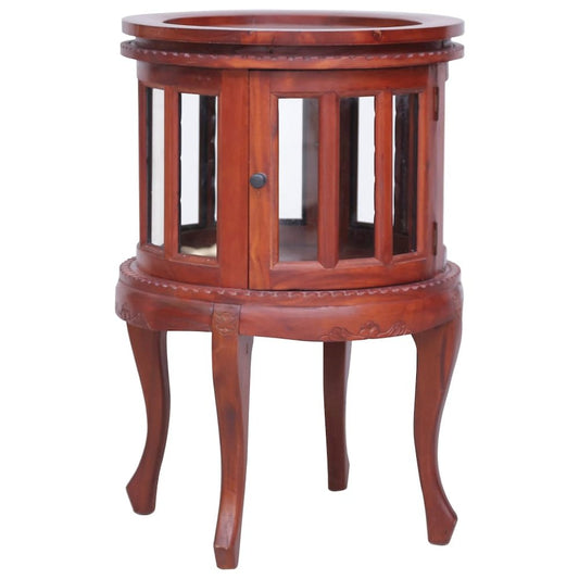 vidaXL Vitrine Cabinet Brown 19.7"x19.7"x29.9" Solid Mahogany Wood, 283843