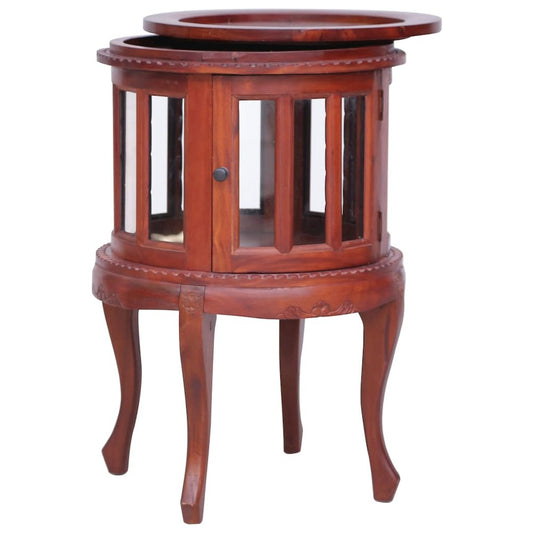vidaXL Vitrine Cabinet Brown 19.7"x19.7"x29.9" Solid Mahogany Wood, 283843