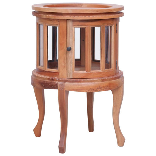 vidaXL Vitrine Cabinet Natural 19.7"x19.7"x29.9" Solid Mahogany Wood, 283844