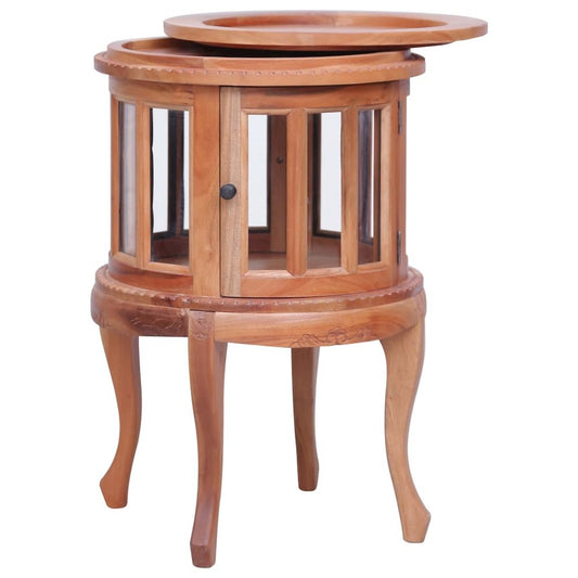 vidaXL Vitrine Cabinet Natural 19.7"x19.7"x29.9" Solid Mahogany Wood, 283844