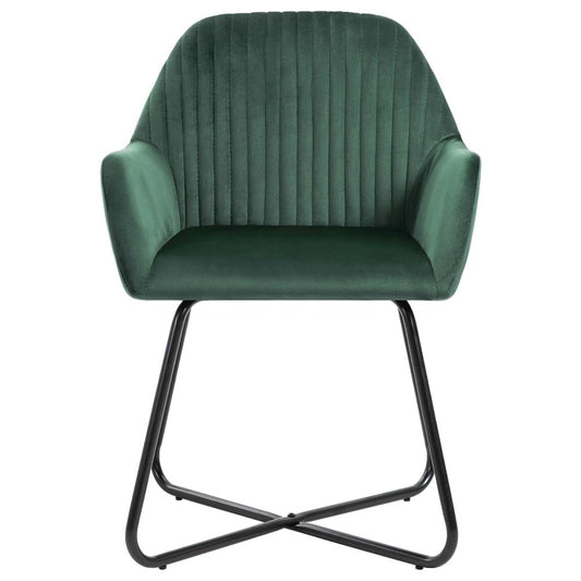 vidaXL Dining Chairs 2 pcs Green Velvet, 249803